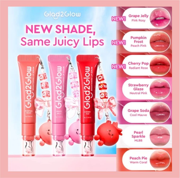 Glad2Glow BRIGHTENING LIP SERUM 7g Mencerahkan Melembabkan