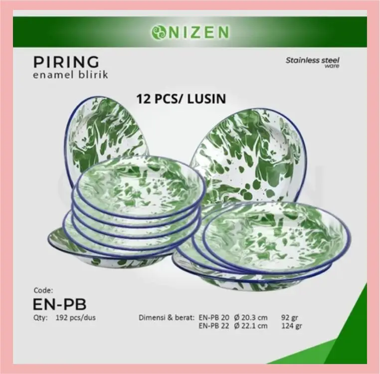 Piring Seng Jadul Enamel Piring Makan Blirik